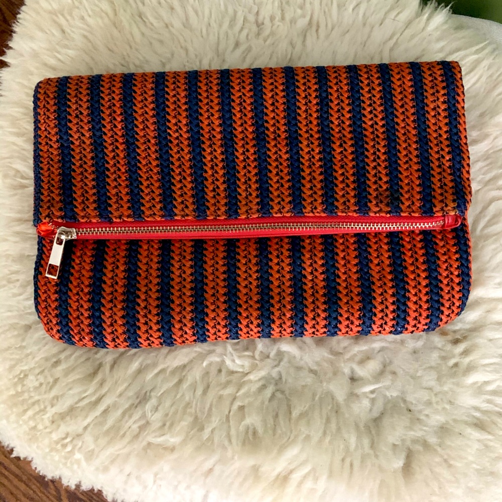 Striped casual clutch
